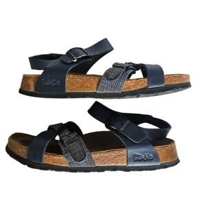 Birkenstock Birkis Rio Navy Blue/ Plaid Garden Girl Comfort Sandals Size 10-10.5